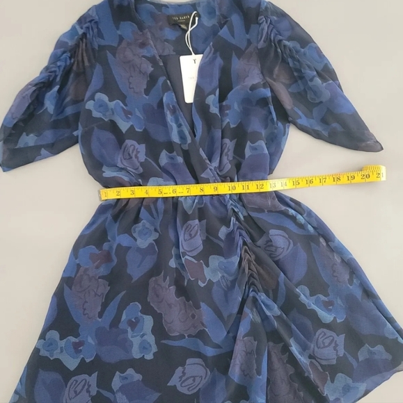 Ted Baker Juleah Floral Ruched Sleeve Detail Mini Dress 1 TB (4 US) $295 - Picture 11 of 13